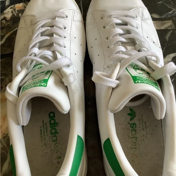 Adidas Stan smith white /green leather low top sneakers size men’s 10 - Picture 5 of 9